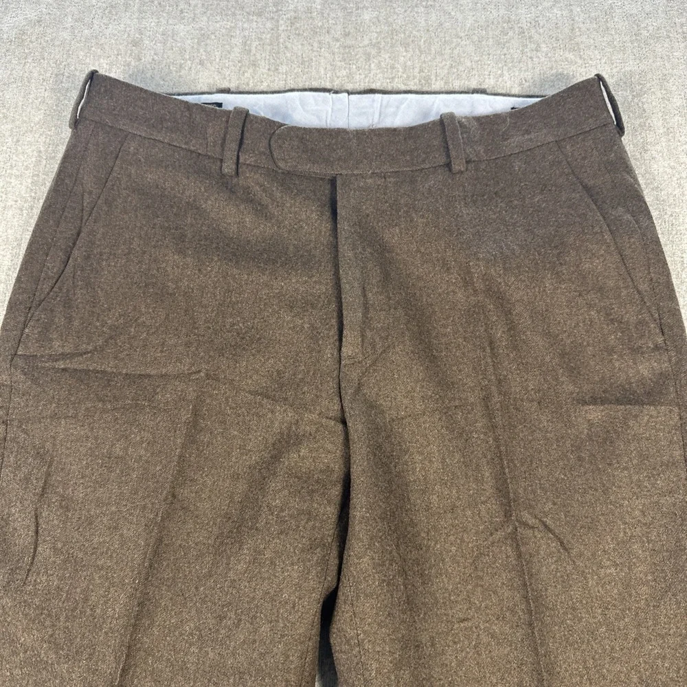 Epaulet Pants Men 31 Brown Wool‎ Made in USA Brooklyn NYC tailored trussers
